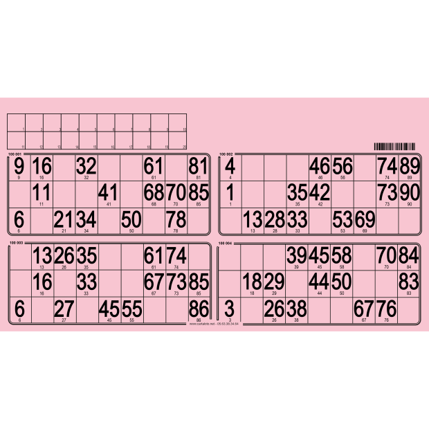 125 Planches de loto feuille - 4 grilles - à tamponner