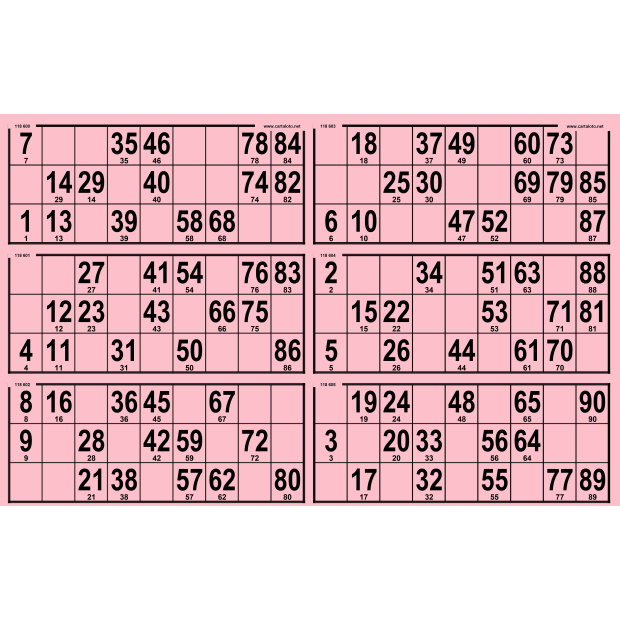 84 Planches de loto feuille - 6 grilles - grand format