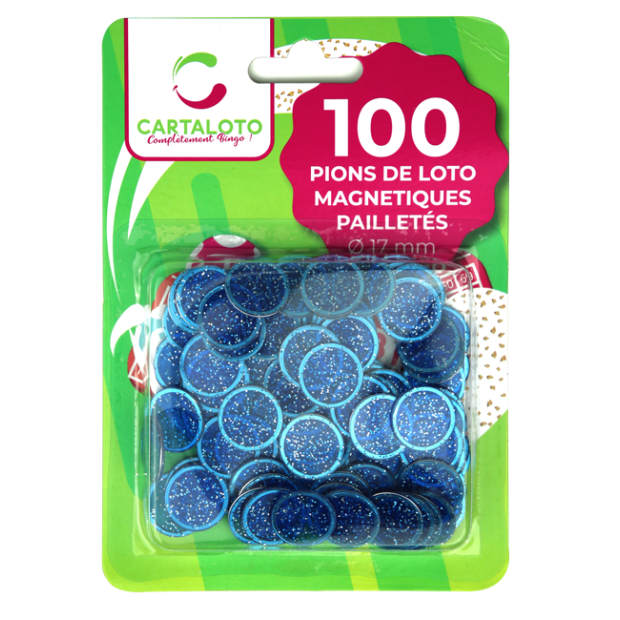 24 bags of 100 glittery magnetic bingo chips