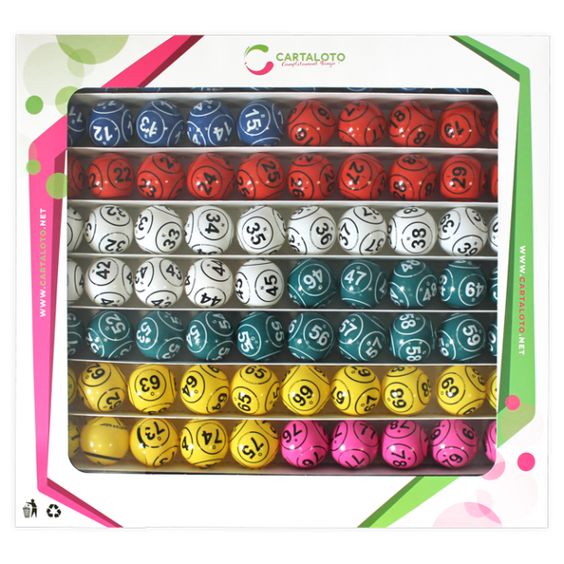 6 color six sided bingo ball set