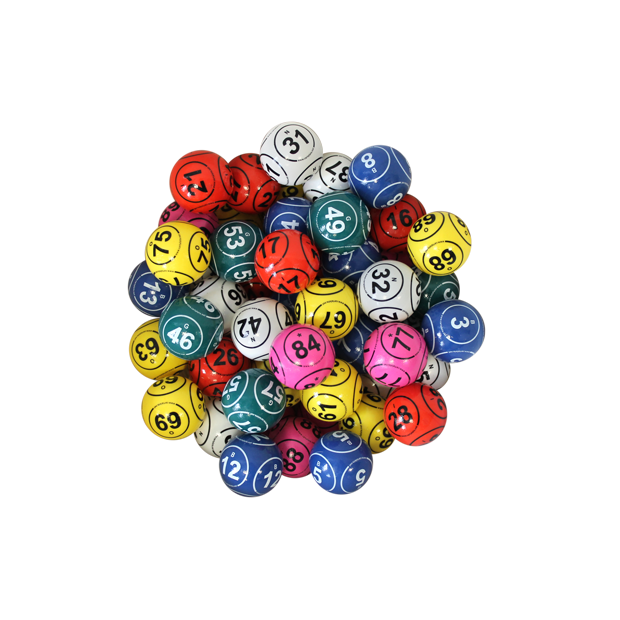 6 color six sided bingo ball set