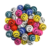 Bingo ball set - multicolored & double numbered coated balls 1 - 90