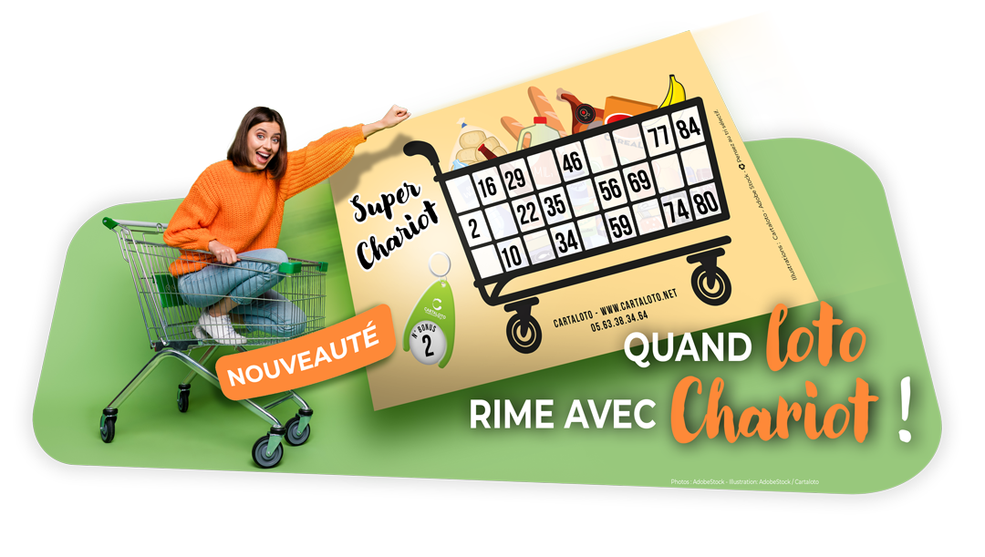 loto - caddie - chariot - partie spéciale - super chariot - jeu - nouveau jeu - nouveauté - panier gourmand - bon d'achat - course - bingo - animation 