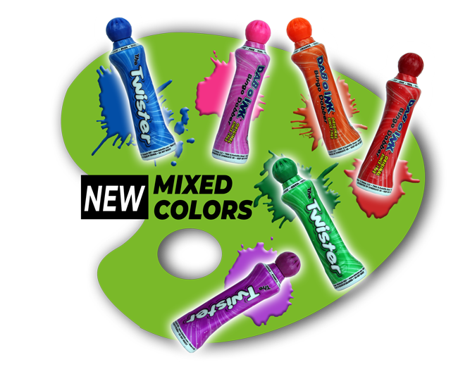 new - new container - markers - twister - variegated colors - mixed colors - lotto - bingo