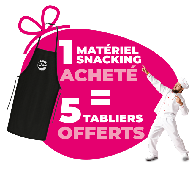 Promotion snacking - tablier - gaufrier - crêpière - panini - friteuse - cafetière - bouilloire